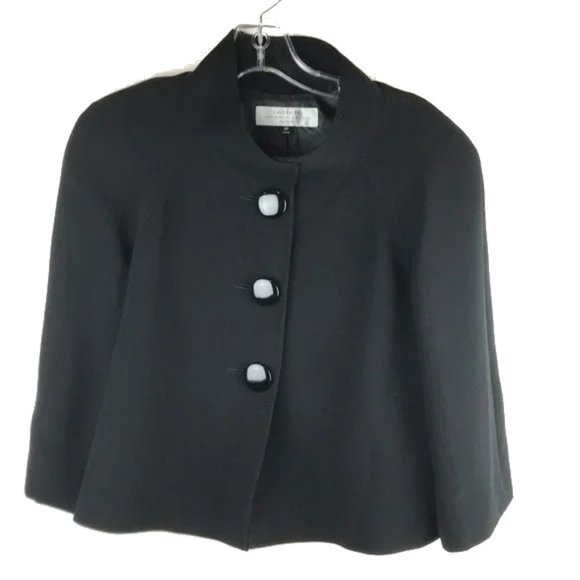 Petite Size 8 Tahari Black 60s Mod Style Jacket - Picture 1 of 4
